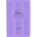 Bíblia Sagrada Slim - Harpa Avivada PJV - Laminada Lilás - Casa publicadora paulista