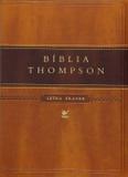 Bíblia Thompson - Letra Grande - Capa Luxo Marrom Claro e Escuro Com índice - Vida