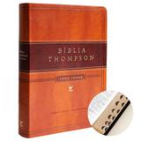 Bíblia Thompson Marrom Claro e Escuro com Letra Grande e Índice - Vida