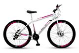 Bicicleta Aro 29 Freio a Disco 21M. Velox Branca/Pink - Ello Bike