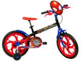 Bicicleta Infantil Aro 16 Caloi A20 Spider-Man - 1 Marcha Preto com Rodinhas
