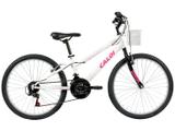 Bicicleta Infantil Aro 24 21 Marchas Caloi Ceci - Branca Freio V-Brake