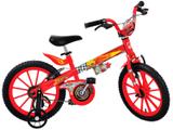 Bicicleta Infantil Cars Disney Aro 16 Bandeirante - com Rodinhas