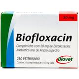 Biofloxacin Antibiótico P/ Cães E Gatos 50mg 10 Compromidos - Biovet