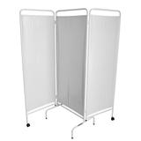 Biombo Hospitalar Triplo Esmaltado Branco - Metalic