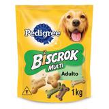 Biscoito Pedigree Biscrok Multi Cães Adultos 1kg