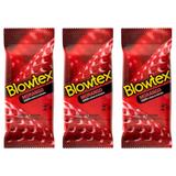 Blowtex Preservativo Sabor e Aroma Morango C/6 (Kit C/03)