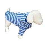 Blusa Para Cachorro Com Capuz Azul Listrado 42x20cm Fábrica Pet