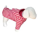 Blusa Para Cachorro Com Capuz Rosa Listrado 40x20cm Fábrica Pet