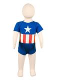 Body Fantasia 100% Algodão Capitão América - Bebê