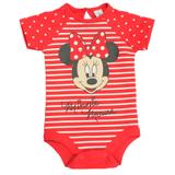Body Fantasia Manga Curta em Cotton - Vermelho - Minnie - Disney