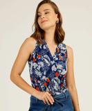 Body Feminino Transpassado Floral Sem Manga - Chopp