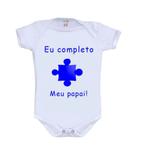 Body Manga Curta Frases Completo Meu Papai - Do re mi bebê