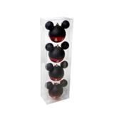 Bola Decorativa Disney Mickey Vm/pt Desenho Botao C/8cm C/4 - Cromus