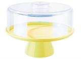 Boleira Cake com Tampa e Pé 25 cm Amarelo Coza - BRI 375