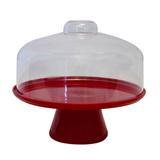Boleira Com Tampa Cake Vermelha 32Cm - Coza