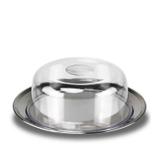 Boleira Redonda de Aço Inox com Tampa de Acrílico - Casa basika