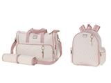Bolsa Com Trocador e Mochila Geometric Rosa - Batistela Baby