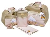 Bolsa De Bebê E Maternidade Bordado Nuvem Feliz 4 Peças - Gaby mundo infantil