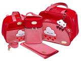 Bolsa De Bebê E Maternidade Bordado Nuvem Feliz 4 Peças - Gaby mundo infantil