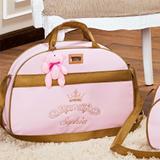 Bolsa de Maternidade Personalizada Realeza Rosa/Dourado G - Talismã