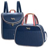 Bolsa e Mochila Maternidade Náutica Azul Marinho Hug