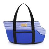 Bolsa mala passeio pet cachorro e gato média com ziper e gancho de segurança jacki design azul