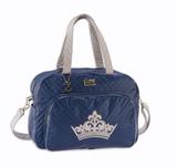 Bolsa Maternidade Bebê Menino Coroa Alteza Azul Marinho G - Sônia enxovais