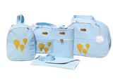 Bolsa Maternidade Com Mochila De Bebe 5 Peças Bordado Balão - Gaby mundo infantil