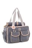 Bolsa maternidade Dallas Cinza com rosa - Lequiqui