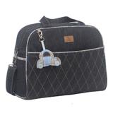 Bolsa maternidade jeans chaveiro azul hey baby