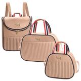Bolsa Maternidade Kit 3 Peças Náutica Nude Hug