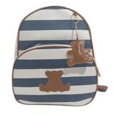 Bolsa Maternidade Listrada Azul Marinho Urso - Alinhado baby
