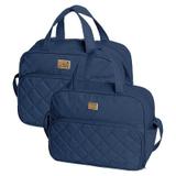 Bolsa maternidade Matelassê marinho kit 02 peças bolsas G e M - Hug