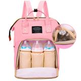 bolsa mochila maternidade bebe multifuncional impermeável térmica Rosa - Living