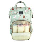 Bolsa Mochila Maternidade Land Verde Estampada Térmica