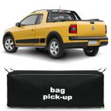 Bolsa Para Caçamba Pick-Up Saveiro Cross 2011 a 2018 Preta 216 Litros Capacidade 30Kg - Top gear