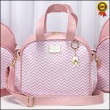 Bolsa Pequena Maternidade Chevron Rosa - Batistela Baby
