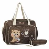 Bolsa Sacola de Maternidade Meninos Marrom c/Trocador e Porta Mamadeira MM121 - Sp express