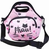 Bolsa Térmica Rosa Miau Gato 25x28cm - Projeto Kiwi