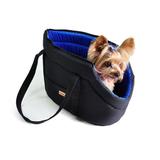 Bolsa Transporte Bichinho Chic Preto com Azul