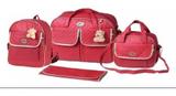 Bolsas De Bebe E Trocador 4 Pç Maternidade Enxoval +ursinho Vinho - Espera feliz