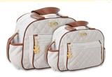 Bolsas Maternidade Petit Bege 3 Peças. Bolsa, Mala e Trocador.