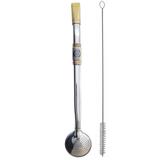 Bomba 25cm Para Chimarrão Tererê Inox Times Com Escovinha Internacional - Zanline