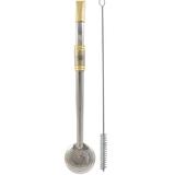 Bomba De Chimarrão de Cuia Com Rosca Aço Inox 304 Banho Ouro Gaita - Zanline