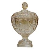 Bomboniere de cristal ambar com tampa Diamant 11x18cm Wolff - Rojemac
