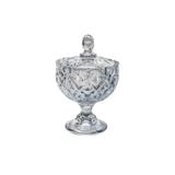 Bomboniere De Cristal C/Tampa Crown Azul 9X14Cm - Wolff