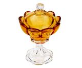 Bomboniere de cristal Tulip Âmbar com pé 24 cm - Wolff