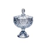 Bomboniere em cristal com tampa Wolff Crown 16,5cm azul
