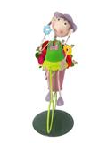 Boneca com Bicicleta Enfeite e Decoraçao Jardim Casa Flores Vaso Porta Treco (bon-m-13) - Braslu